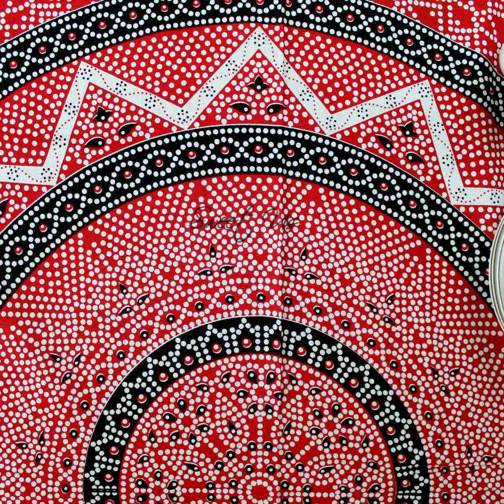 Cotton Divine Red Floral Garden Tablecloth Rectangle