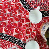 Cotton Divine Red Floral Garden Tablecloth Rectangle
