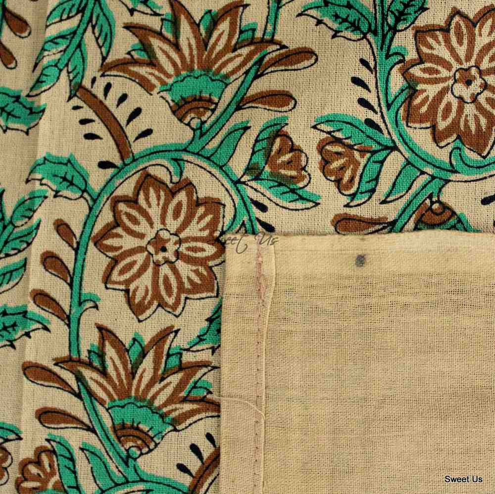 Cotton Floral Tablecloth Rectangle Red Gold Gray Black Tan Dining Linen