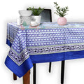 Cotton Floral Tablecloth Rectangle Blue - Sweet Us
