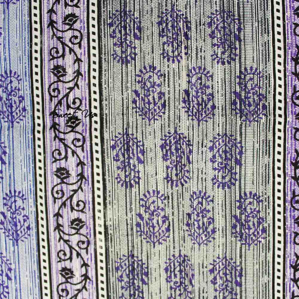 Cotton Floral Tablecloth Rectangle Blue