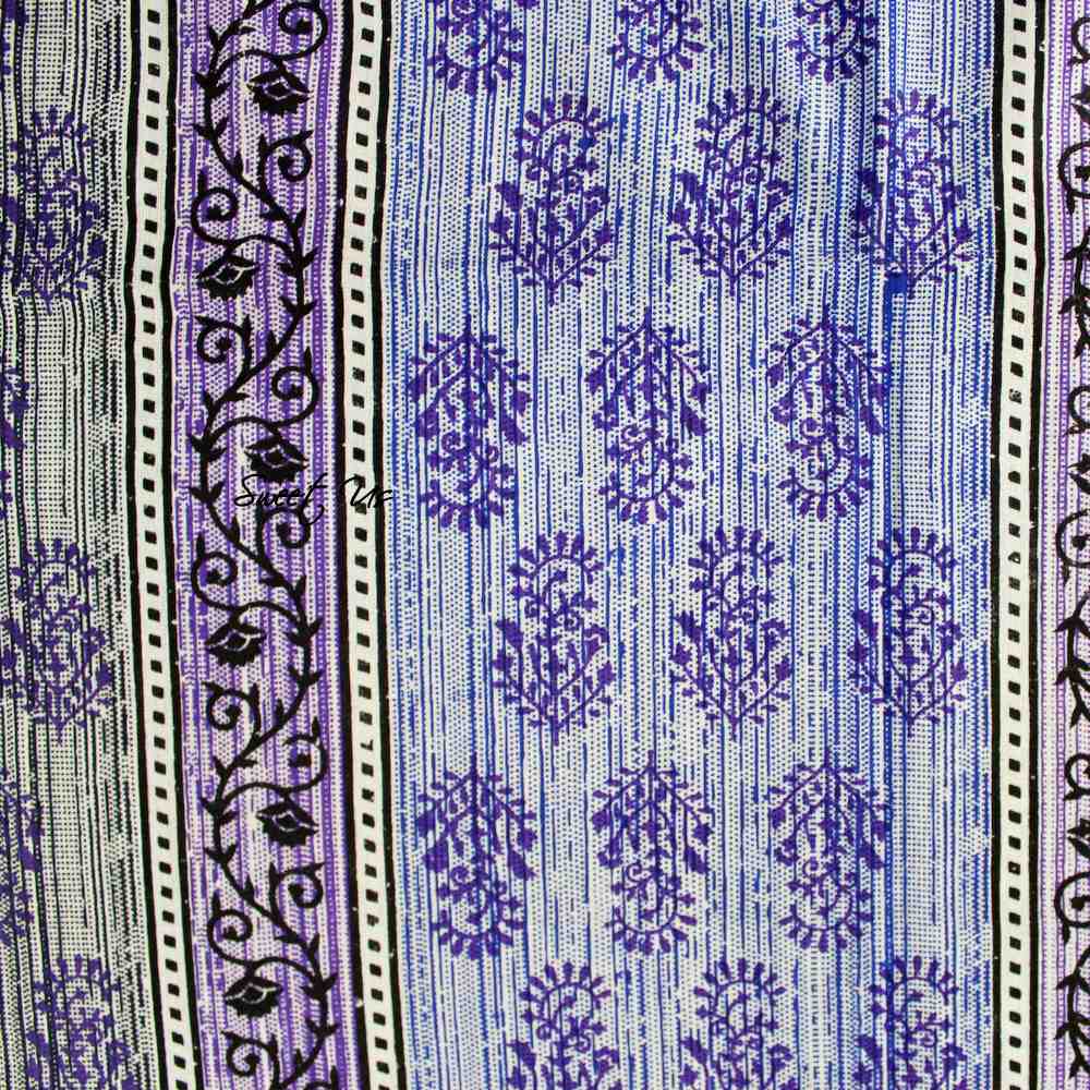 Cotton Floral Tablecloth Rectangle Blue