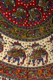 Cotton Elephant Mandala Floral Tablecloth Rectangle Red Beige Green Blue