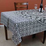 Cotton Elephant Floral Paisley Tablecloth Rectangular Blue Pink Orange Black White - Sweet Us