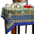 Cotton Sunflower Floral Tablecloth Rectangle Blue Olive Kitchen Dining Linen - Sweet Us