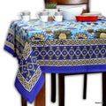 Cotton Sunflower Floral Tablecloth Rectangle Blue Olive Kitchen Dining Linen - Sweet Us