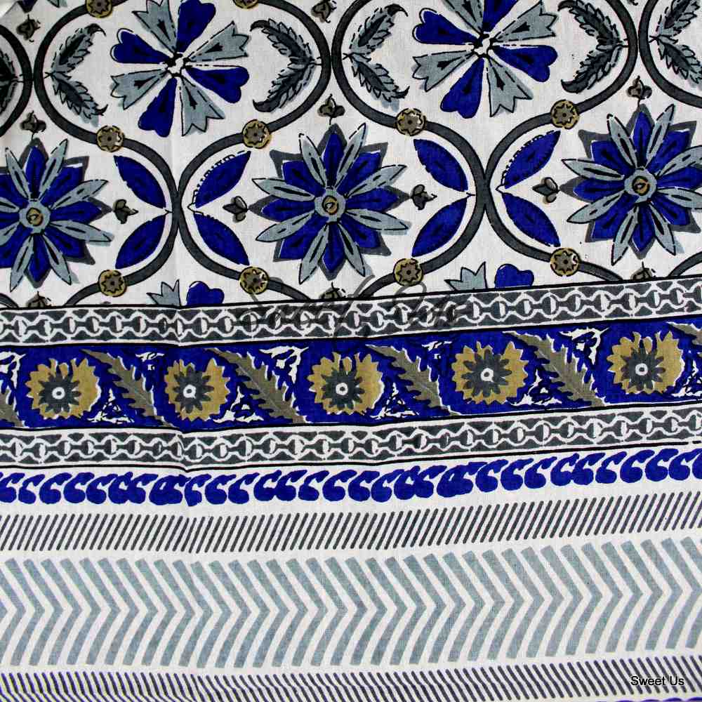 Sunflower Symphony Cotton Floral Tablecloth Rectangle, Tranquil Skyline