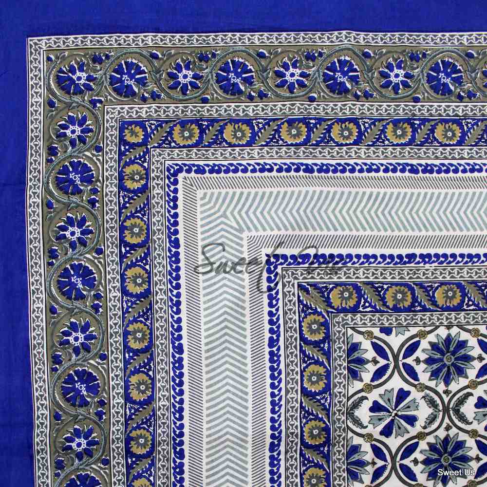 Sunflower Symphony Cotton Floral Tablecloth Rectangle, Tranquil Skyline