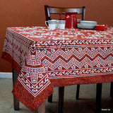 Cotton Floral Tablecloth Rectangle 70x104 Blue Rust Black Kitchen Dining Linen