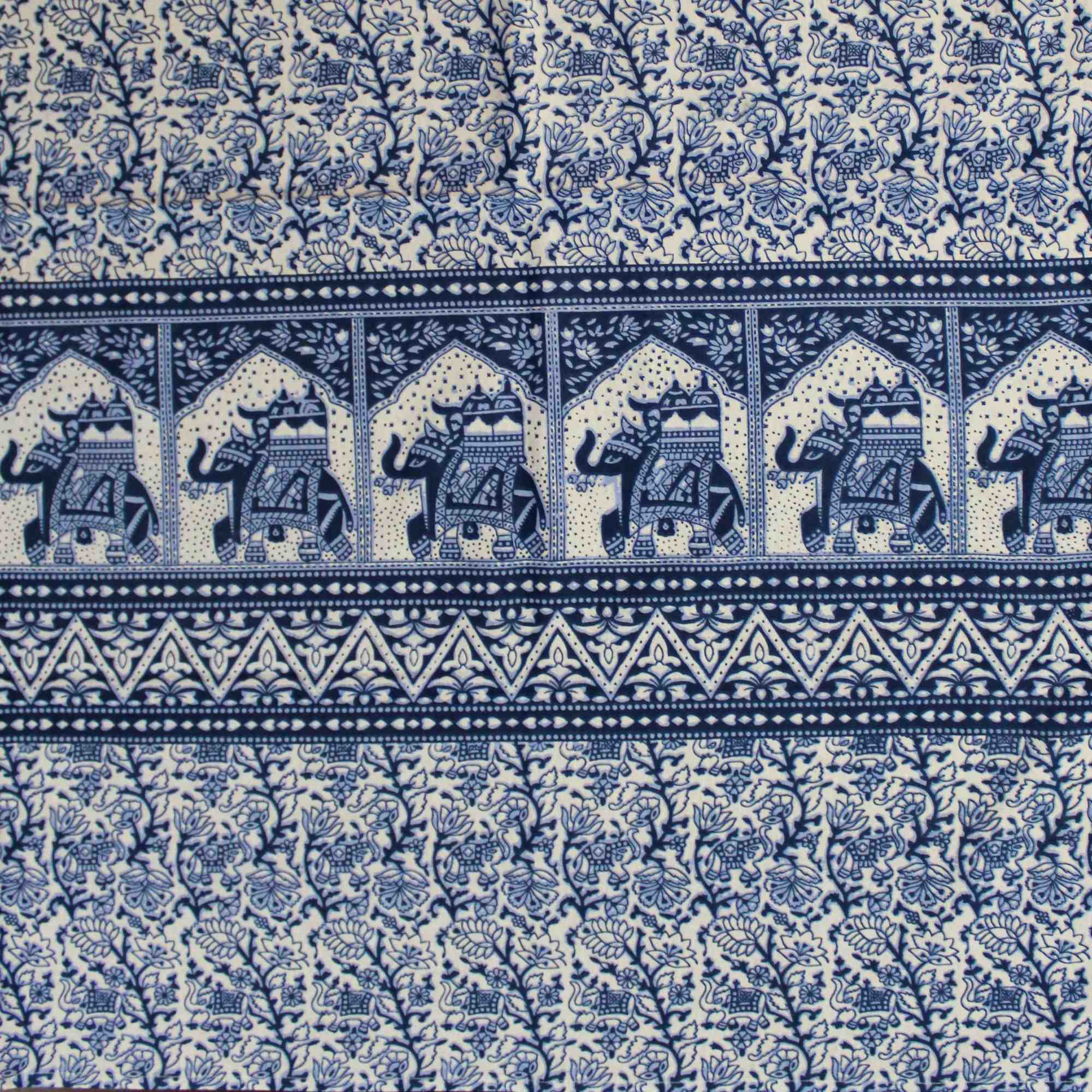 Handmade Floral Elephant Print Cotton Rectangular Tablecloth 60 x 90 inches Blue Green Burgundy Kitchen Table Linen - Sweet Us