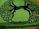 Cotton Tree of Life Floral Tablecloth Rectangle Beige Green