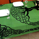 Cotton Tree of Life Floral Tablecloth Rectangle Beige Green