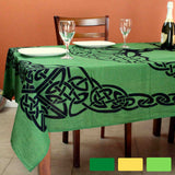 Cotton Tree of Life Floral Tablecloth Rectangle Beige Green