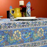 Cotton French Country Floral Tablecloth Rectangle Square Blue Table Linen