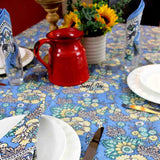 Floraison de Luxe Cotton French Country Floral Tablecloth, Sunlit Serenity