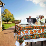 The Affluent Floral French Country Tablecloth Rectangle, Amber Olive