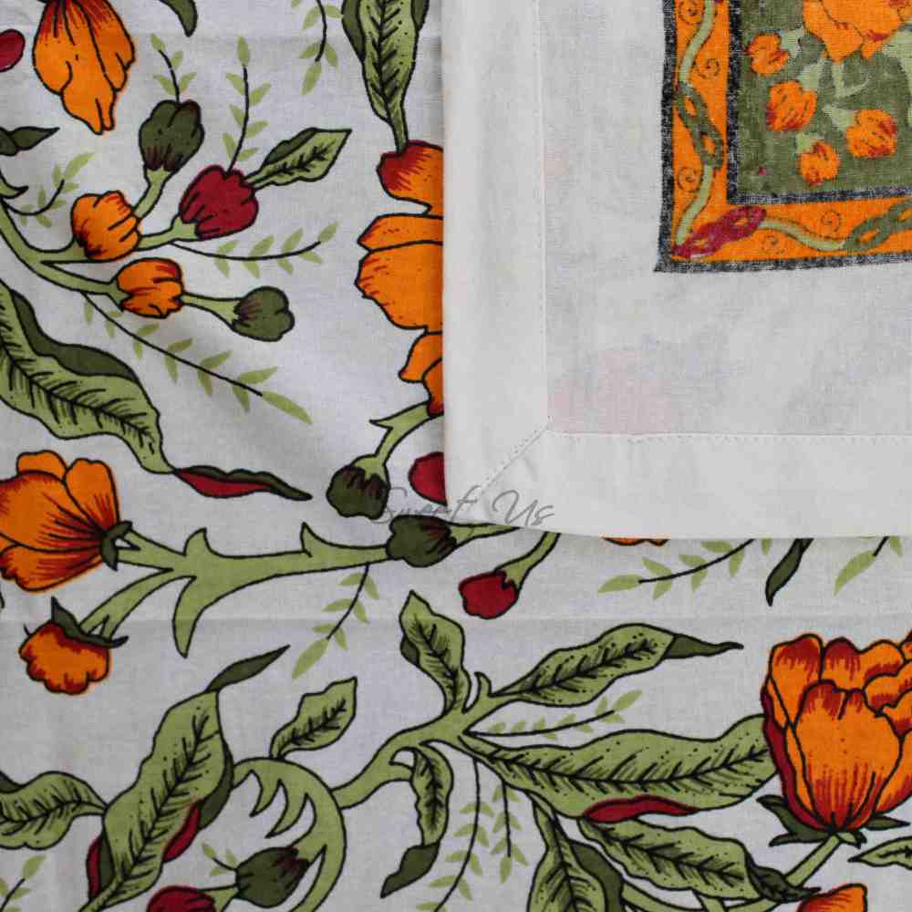 The Affluent Floral French Country Tablecloth Rectangle, Amber Olive