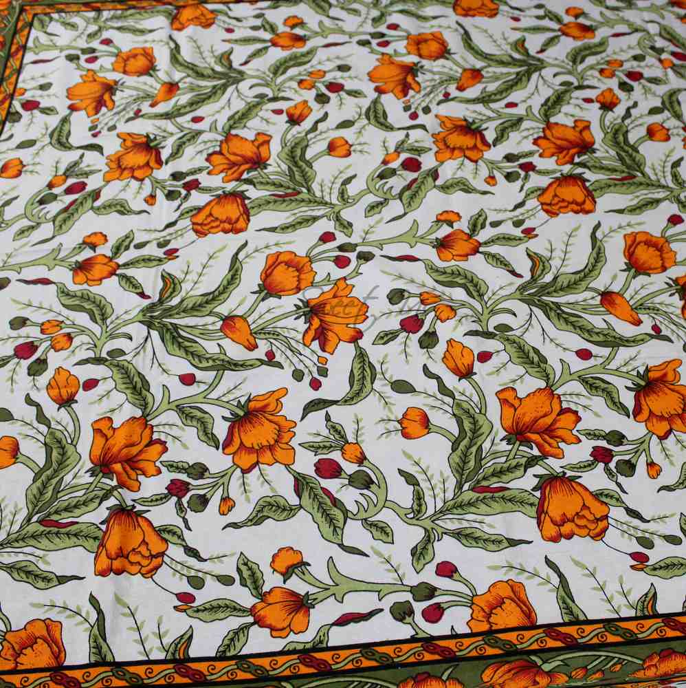 The Affluent Floral French Country Tablecloth Rectangle, Amber Olive