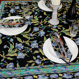 The Affluent Floral French Country Tablecloth Rectangle, Square, Power Black