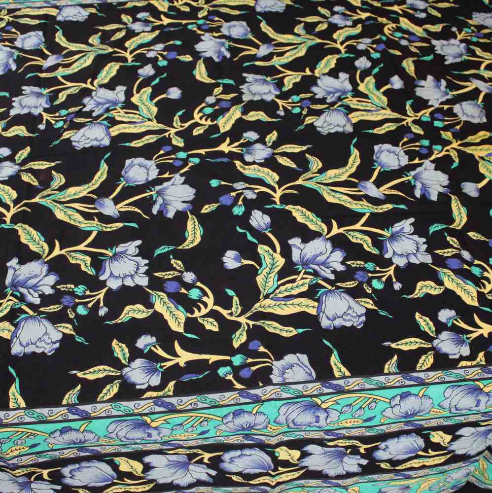 The Affluent Floral French Country Tablecloth Rectangle, Square, Power Black