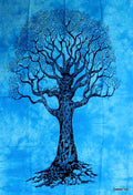 Cotton Tie-Dye Tapestry Hippie Bohemian Tree of Life Wall Hang Blue, Purple - Sweet Us
