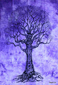 Cotton Tie-Dye Tapestry Hippie Bohemian Tree of Life Wall Hang Blue, Purple - Sweet Us