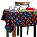 Cotton Peacock Floral Tablecloth Round, Rectangular Green Rust Gold Red Linen - Sweet Us