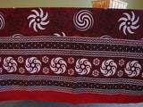 Cotton Sunflower Spiral Tablecloth Tapestry Spread Maroon 60x88 & 87x90 inches - Sweet Us