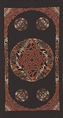 Heavy Celtic Tapestry Wheel Tie Dye Cotton Tablecloth Spread Brown - Twin Full - Sweet Us