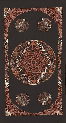 Clearance Sale Heavy Celtic Wheel of Life Cotton Tapestry Tablecloth Spread Amber 88x104 - Sweet Us