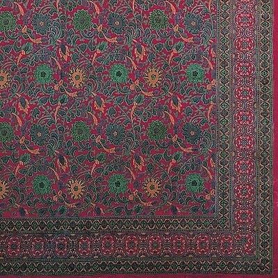 CLEARANCE SALE Handmade 100% Cotton Sunflower Tapestry Spread Tablecloth Cranberry Twin 70x104 - Sweet Us