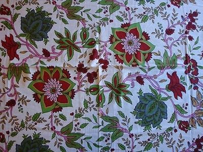 Handmade Floral 100% Cotton Tablecloth Tapestry Coverlet Wall Hang 87x90 Red - Sweet Us