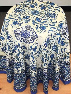 Clearance Sale Handmade Victorian Bloom Floral Print 100% Cotton Tablecloth 72" Round Beautiful - Sweet Us