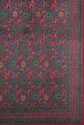 Handmade 100% Cotton Sunflower Tapestry Spread Tablecloth Cranberry Queen 106x106 - Sweet Us