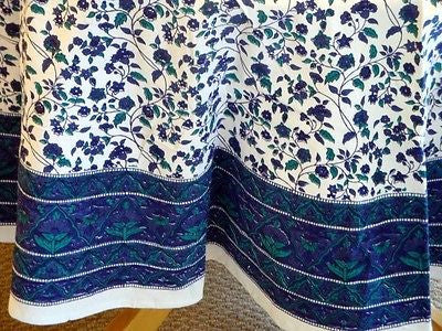 CLEARANCE SALE 100% Cotton Handmade 72" Round Fleur De Lis Floral Tablecloth - Sweet Us