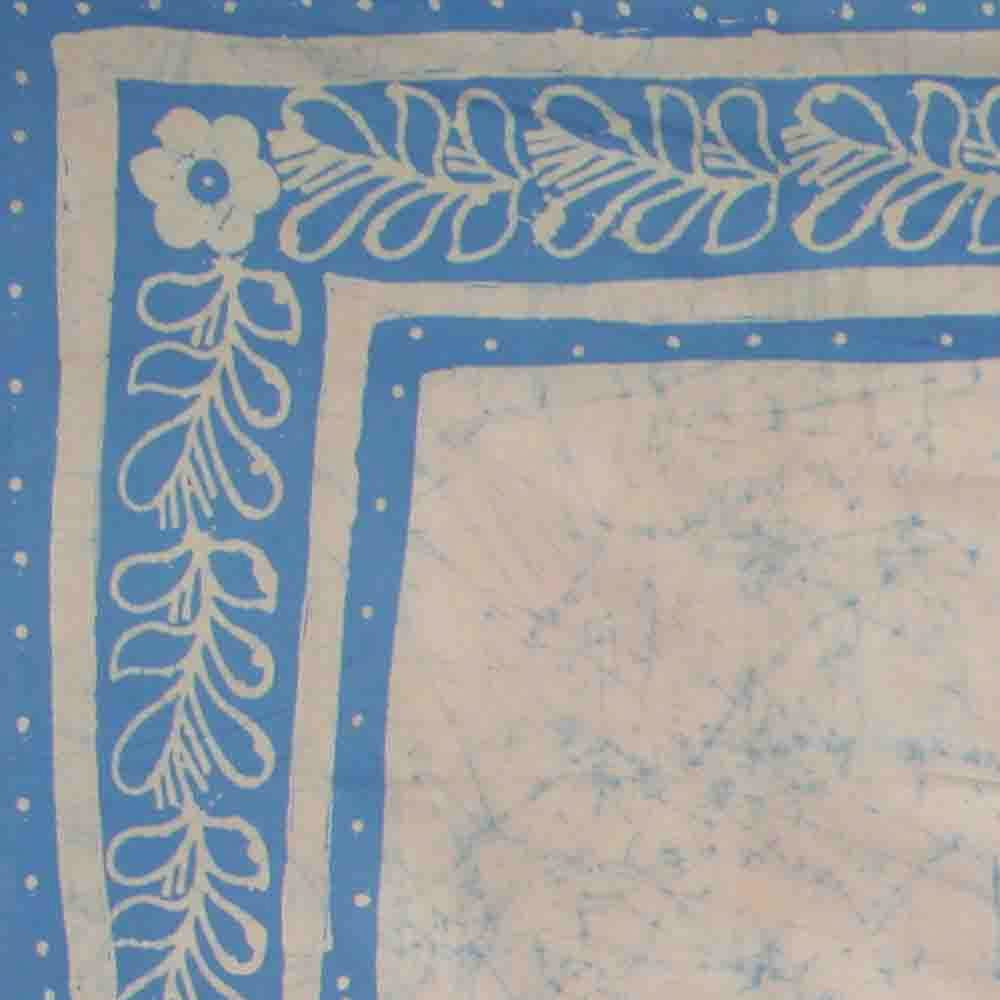 Handmade 100% Cotton Floral Batik Tapestry Tablecloth Throw Coverlet Blue Twin - Sweet Us