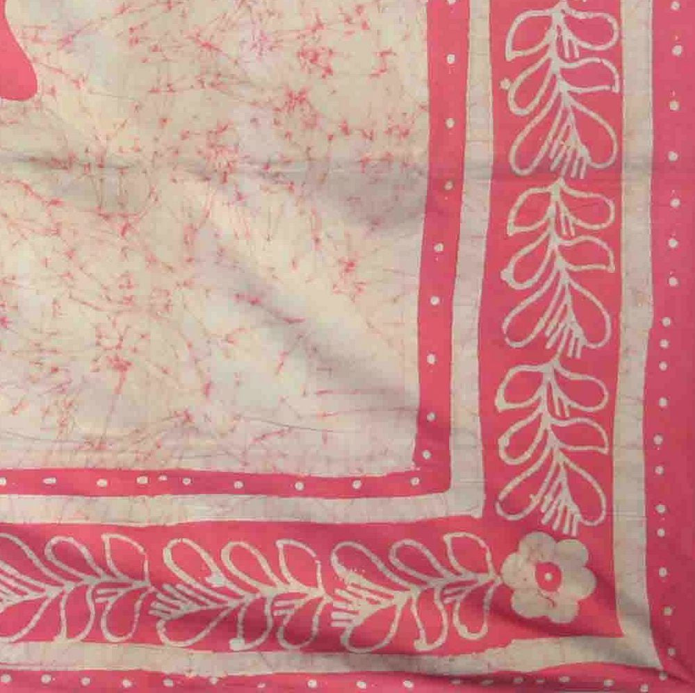 Unique Handmade 100% Cotton Floral Batik Tapestry Tablecloth Bedspread Pink Twin - Sweet Us