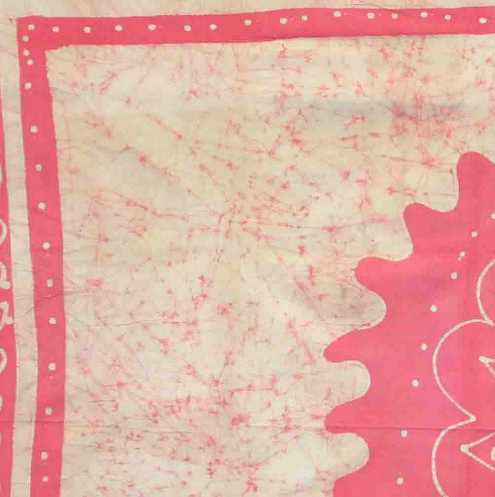 Unique Handmade 100% Cotton Floral Batik Tapestry Tablecloth Bedspread Pink Twin - Sweet Us