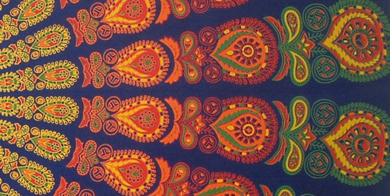 CLEARANCE Handmade Sanganer Peacock Mandala 72" Round 100% Cotton Tablecloth - Sweet Us