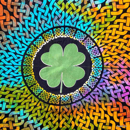 Tie-Dye Cotton Celtic Lucky Clover Tablecloth Rectangle, Round Multicolor Linen - Sweet Us