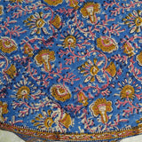 Handmade Hand Block Print Tablecloth 100% Cotton 72" Round Blue Gorgeous - Sweet Us