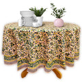 Paisley Reverie Hand?Block Printed Cotton Round Tablecloth — Saffron Vale - Sweet Us