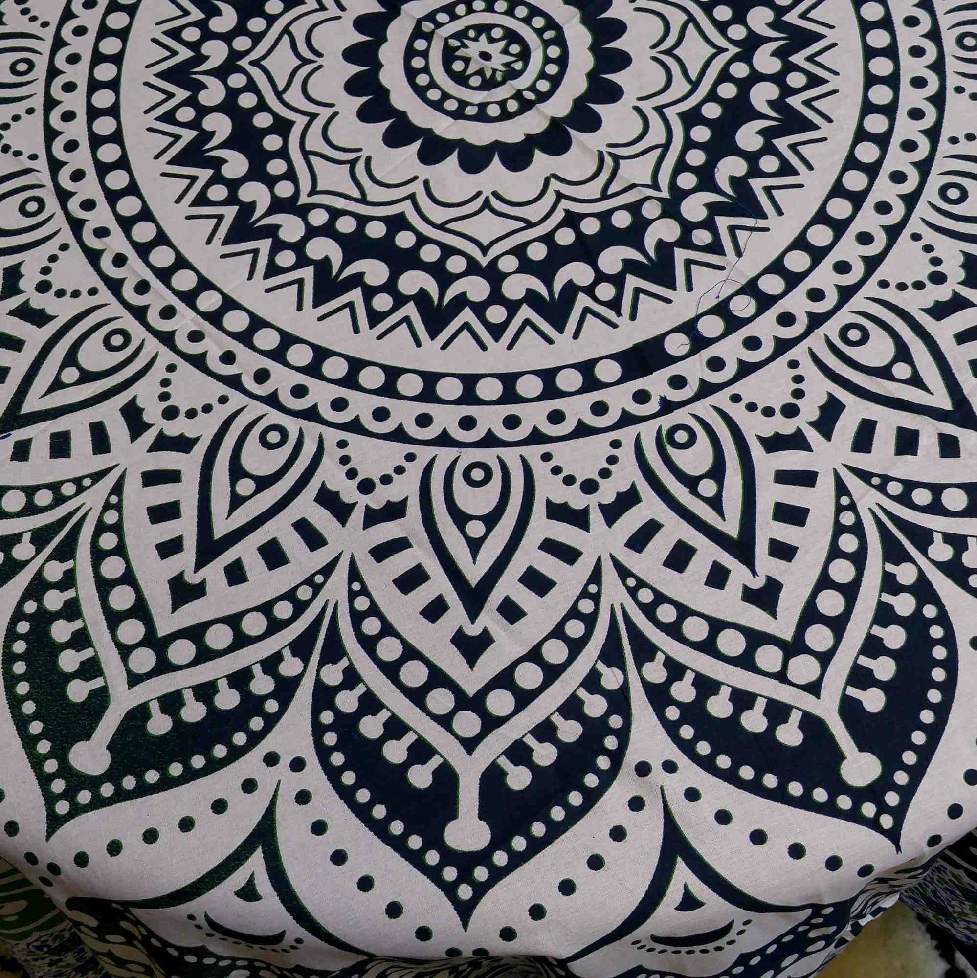 Cotton Floral Tablecloth Round, Tablecloth Rectangular Blue Green - Sweet Us