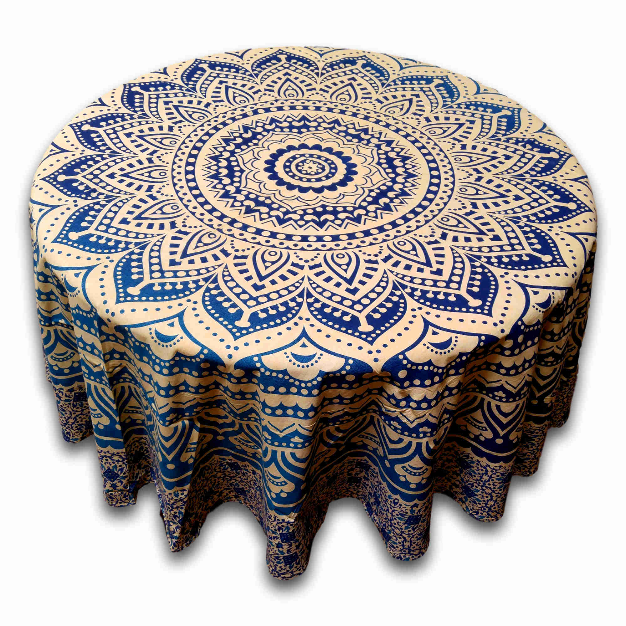 Cotton Floral Tablecloth Round, Tablecloth Rectangular Blue Green - Sweet Us