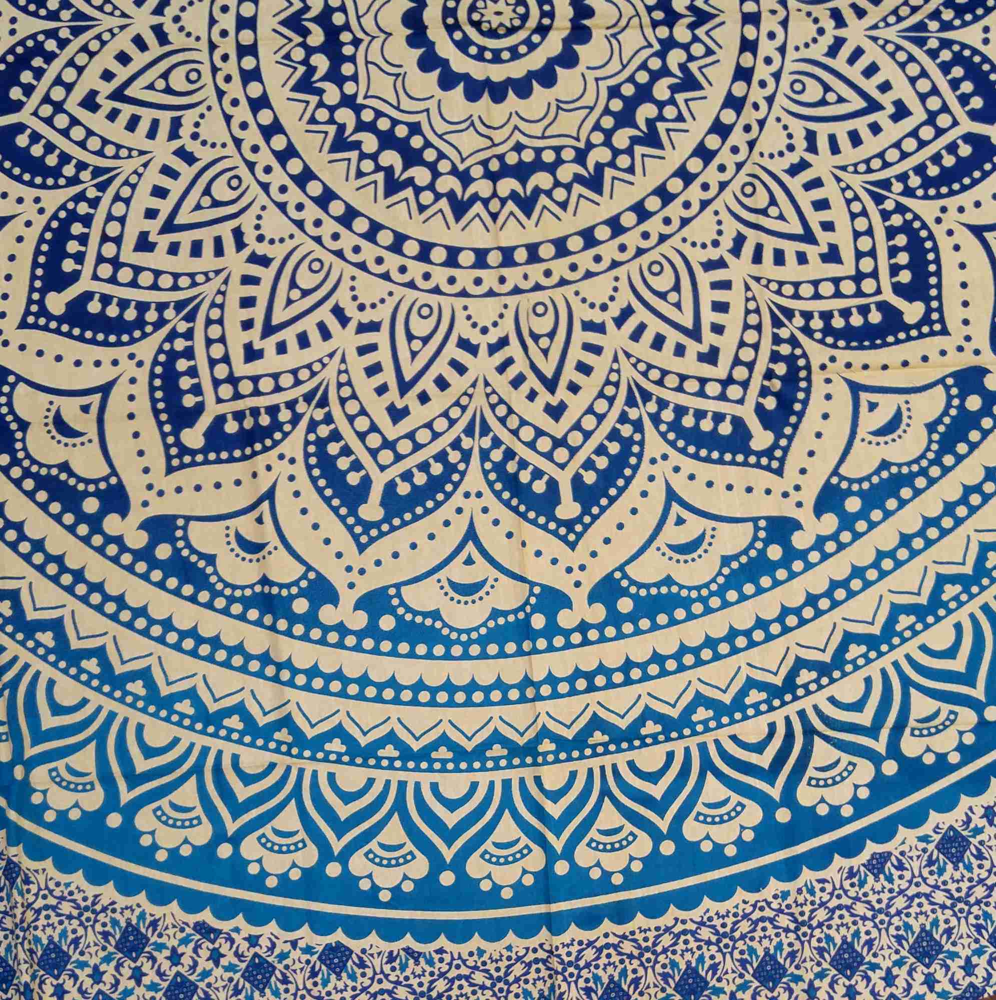 Cotton Floral Tablecloth Round, Tablecloth Rectangular Blue Green - Sweet Us