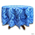 Cotton Blooming Floral Tablecloth Round 81-inch Beach Sheet Beach Throw Green Blue - Sweet Us