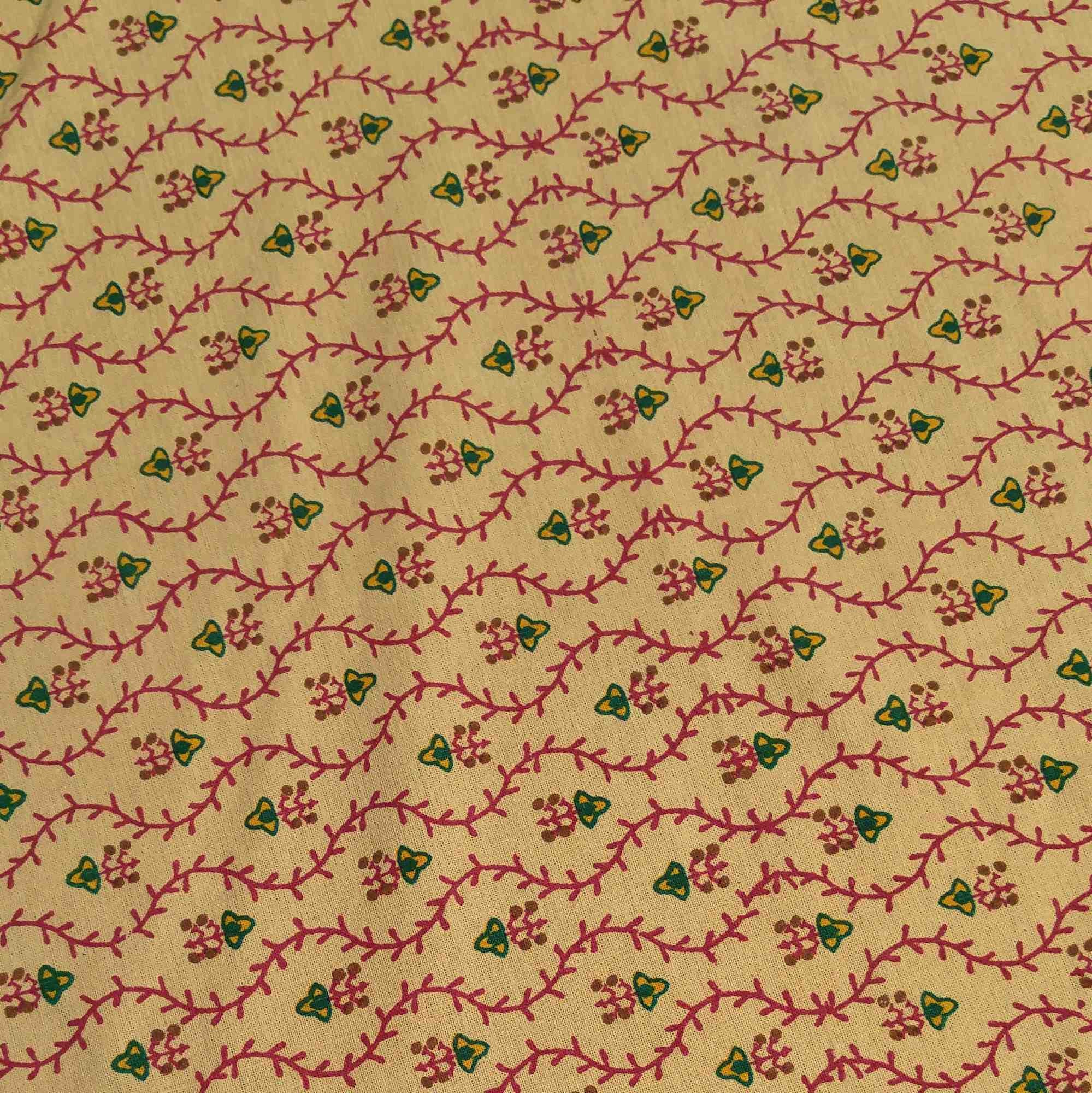 Cotton Floral Vine Square & Round Tablecloth Gold Red Table Linen - Sweet Us