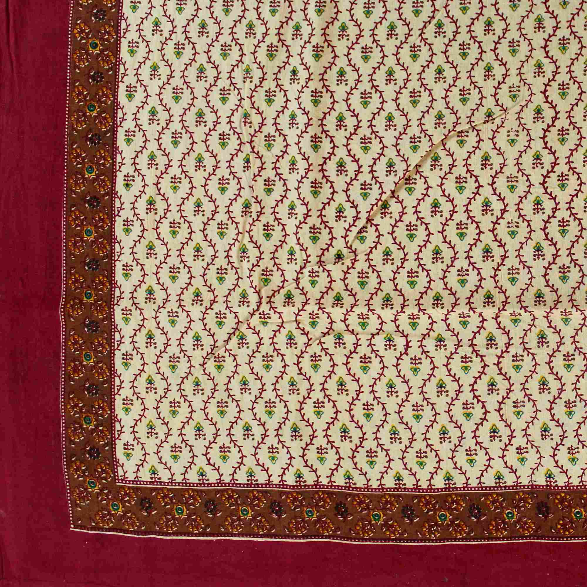 Cotton Floral Vine Square & Round Tablecloth Gold Red Table Linen - Sweet Us