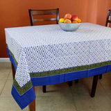 Floral Vine Tablecloth Round Square Table Linen White Blue Green Gold Red - Sweet Us