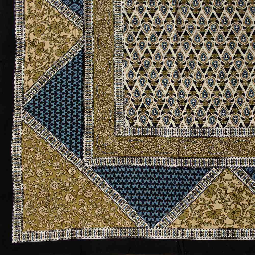 Cotton Floral 70 inches Tablecloth for Square Tables Blue Green Tan Purple - Sweet Us